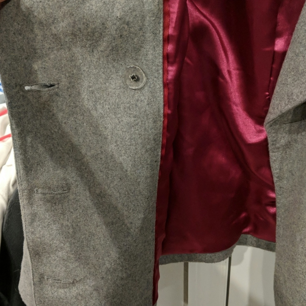 Gray cold weather dress coat - Picture 2 of 4